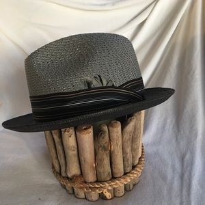 Unisex Dobb’s Grey & Black Straw Hat